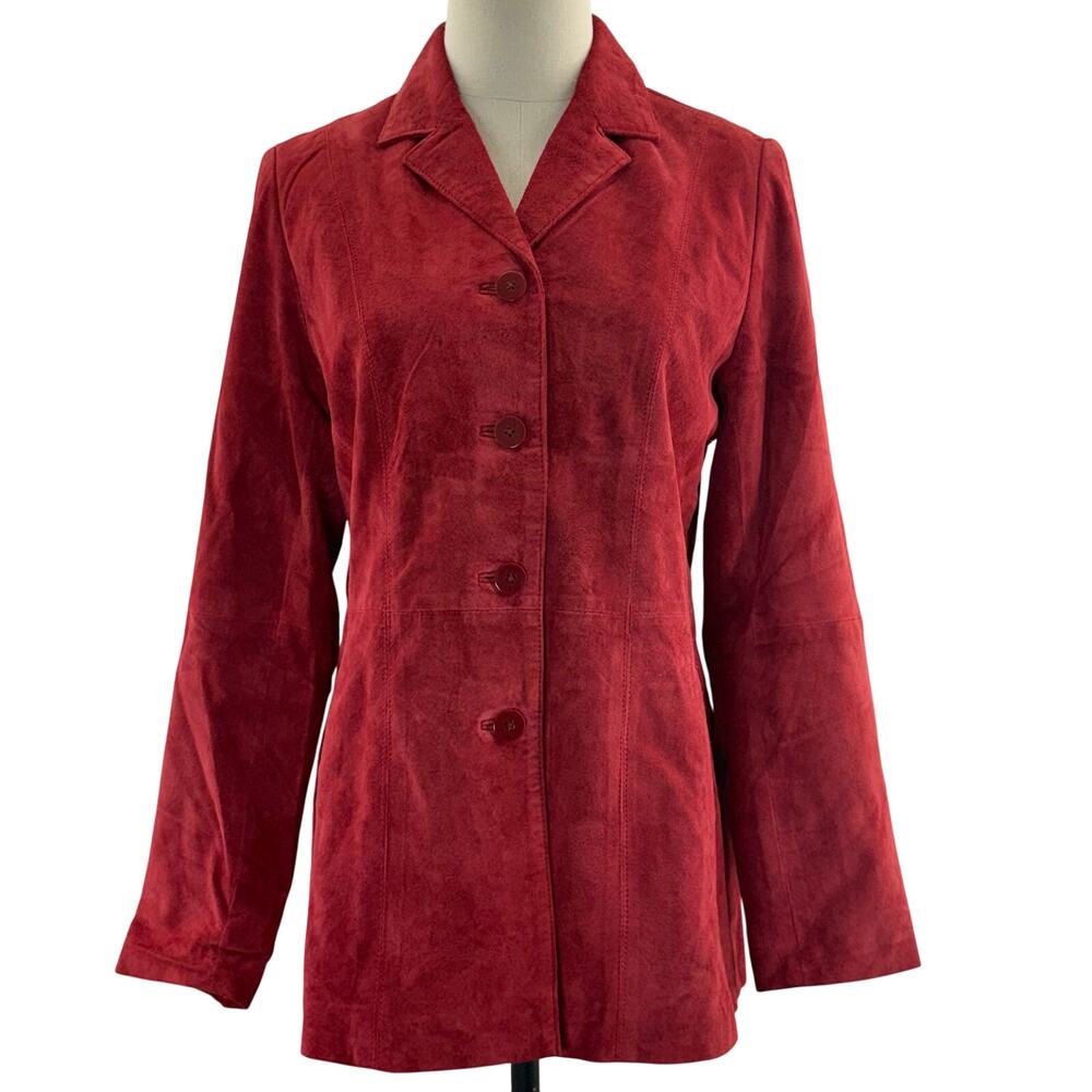 Vintage 90s Red Leather Jacket Women's Small Pursuits Ltd.